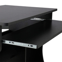 DU'S Table de jeu de bureau en bois simple et moderne avec plateau à clavier et tiroirs Finition noire pour l'apprentissage