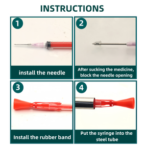 <span class=keywords><strong>Seringue</strong></span> vétérinaire pour bovins, ovins, porcins - <span class=keywords><strong>Seringue</strong></span> volante en plastique rouge pour administration à distance de vaccins - Product Image 5