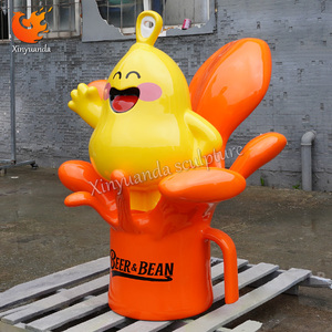 Ba chiều cửa đầu nhà hàng trang trí hình ảnh hoạt hình điêu khắc của sợi thủy tinh bia nhựa thủ công - Product Image 2