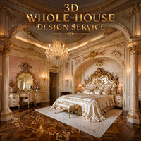 Système de meubles de salon blancs classiques modernes, service de design d'intérieur 3D professionnel, solution d'aménagement de luxe pour manoir