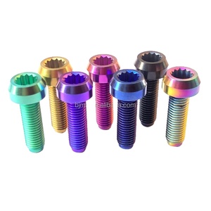 Grade5 M7 x 32mm TC4 bu lông Titan bánh xe trung tâm 12 điểm mặt bích <span class=keywords><strong>ti</strong></span> vít rèn bu lông Titan cho xe hơi - Product Image 2