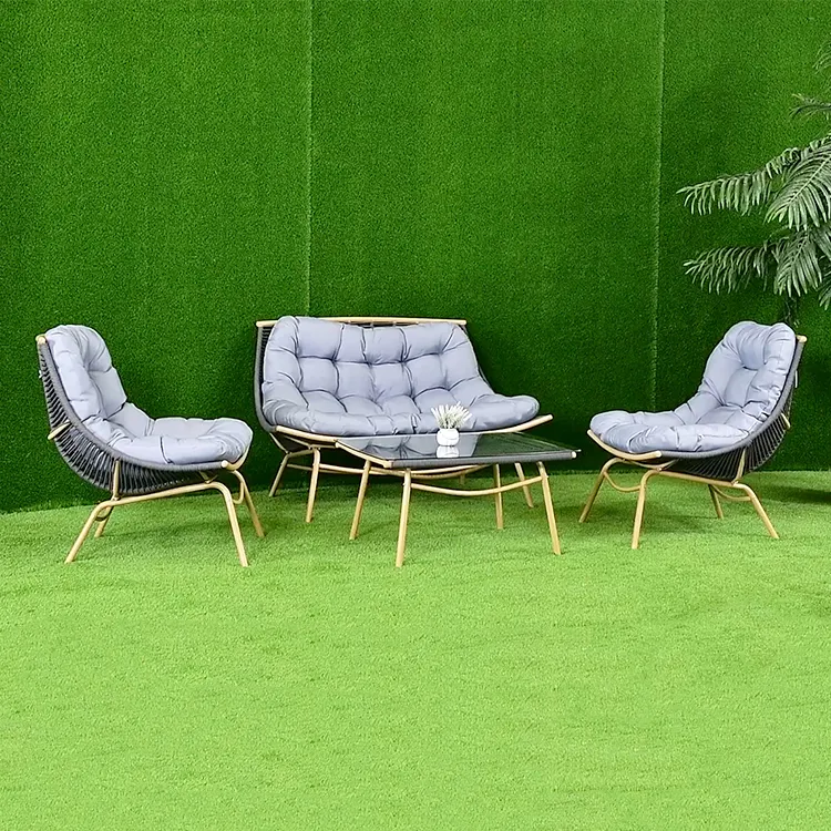 Maßge schneiderte wasserdichte Villa Hotel möbel Lounge Phantasie und Tisch Sets moderne Aluminium Terrasse Couch Outdoor Garten Sofas Set