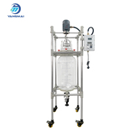Reactor de vidrio encamisado de 50L con agitación mecánica, recipiente de borosilicato de alta resistencia para mezcla al vacío y circulación térmica