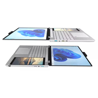 Laptop Layar Ganda 15.6 Inci+7 Inci Layar Sentuh Intel Celeron N95 Laptop Gaming 16GB+2TB SSD Netbook Komputer untuk Bisnis
