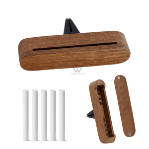 Diffuseur de parfum pour voiture en bois fait main, diffuseur d'air en bois de luxe, clip de ventilation, recharge de bâtonnets parfumés, logo personnalisé, parfum - Product Image 1