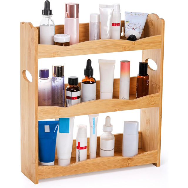 New 3-Tier Wall-Mounted Bamboo Spice Rack Spice Holder Rack Seasoning Bottles Jar Organizer Shelf for Kitchen Bathroom