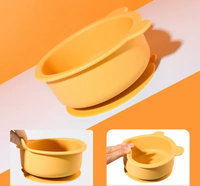 Bol à ventouse en silicone de qualité alimentaire Eversoul, mignon, pour l'alimentation des tout-petits, vaisselle pour l'apprentissage de la diversification alimentaire (BLW)