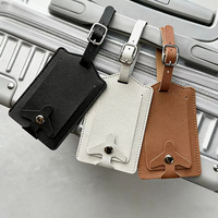 Étiquette de bagage portable en cuir PU avec sangle réglable, protection de la vie privée, pour voyages et déplacements professionnels – Offre Spéciale