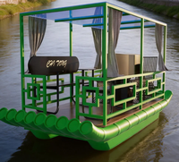 Bateaux électriques de loisirs commerciaux en forme de bambou pour parcs, bateaux de luxe pour loisirs aquatiques, importés en plastique LLDPE pour rivières, lacs et parcs aquatiques