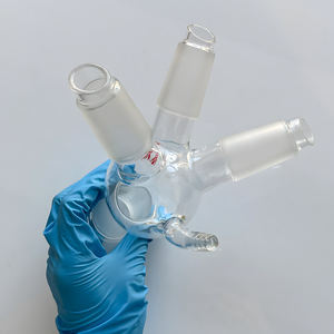 CS Labglass 高精度硼硅<span class=keywords><strong>3.3</strong></span>玻璃三路牛乳蒸馏接收器，带软管连接，OEM - Product Image 5