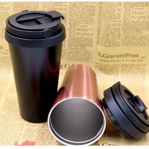 500ml Double Wall Insulated <b>Coffee</b> Mug Stainless Steel Water <b>Bottle</b> With Handle Lid - Product Image 3