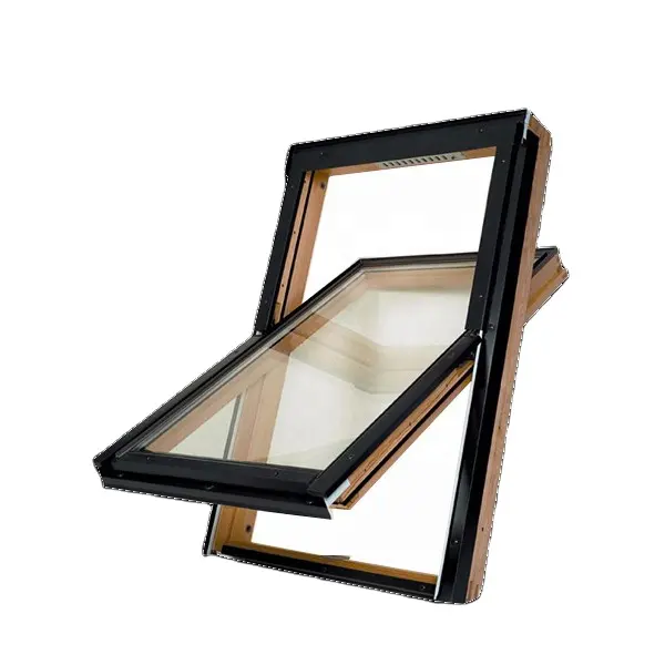 High Quality skylight Aluminum wooden Middle hung window double hung black vinyl window with screen glass panel windows