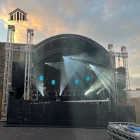 Plateforme de scène réglable en hauteur en aluminium avec arche à 6 piliers, toit en poutre, boulons de fixation, taille personnalisée pour événements en plein air, concerts