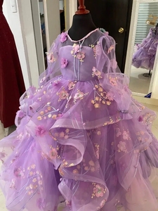 <span class=keywords><strong>Vestidos</strong></span> de fiesta de cumpleaños <span class=keywords><strong>para</strong></span> <span class=keywords><strong>niñas</strong></span>, florales, color <span class=keywords><strong>lila</strong></span>, personalizados, de manga larga, <span class=keywords><strong>para</strong></span> damas de honor, <span class=keywords><strong>para</strong></span> bebés y niños, <span class=keywords><strong>vestidos</strong></span> de gala - Product Image 3