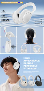 Casque audio FlexFit supra-auriculaire extensible et pliable, offrant un son immersif à chaque rythme - Product Image 5