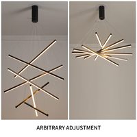 Lustre LED moderne et simple, populaire, à intensité variable, linéaire, pour plafond haut, salon, salle à manger, escalier