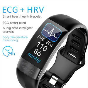 Chất lượng cao P11 cộng với Vòng đeo tay Heart Rate Monitor Android thể thao ECG huyết áp nhiệt độ cơ thể thông minh đồng hồ - Product Image 3