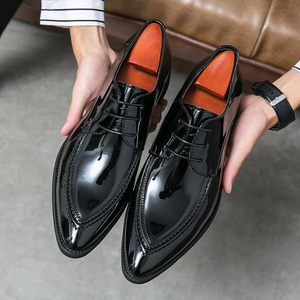 Chaussures de mariage pour homme en cuir véritable italien haut de gamme, imperméables, style Oxford, faites à la main, à enfiler. - Product Image 3