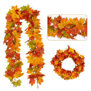 Guirnalda de Hojas de Arce Artificiales para Decoración de Halloween, Acción de Gracias y Navidad, Simulación de Hojas de Arce Otoñales Colgantes - Product Image 1