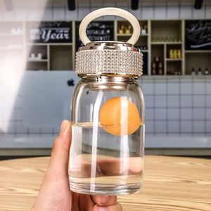 Rhinestone Decor Light Luxury Stylish Water Cup 2025 New Design High Borosilicate Glass Cup Heat Resistant Tea Steeping Mug - Product Image 2
