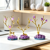 Offre Spéciale – Statue de Cerf en Améthyste Naturelle Faite à la Main, Artisanat en Cristal, Idéale pour un Cadeau