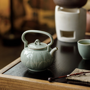 Guanlan Ceramic Teapot Banana Moonlight Porcelain Round With Lid Kung Fu <b>Tea</b> <b>Set</b> Afternoon <b>Tea</b> - Product Image 3