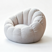 Fauteuil paresseux en laine d'agneau en forme de citrouille, chaise de sol tatami individuelle de style nordique pour chambre et balcon, mobilier de maison