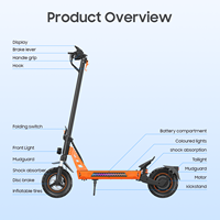 Trottinette électrique pliable Tufront, dernier modèle, moteur 1000W, deux roues, pneus larges, puissante, pour adultes