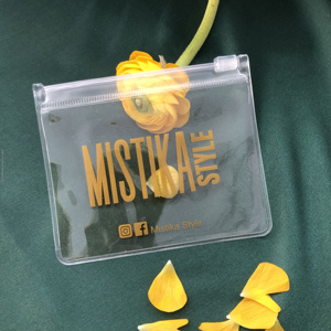 Custom logo small PVC luxury plastic zipper bag,reusable frosted jewelry packaging zip lock bags with white ring