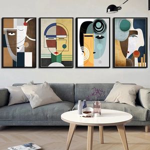 Peinture abstraite moderne de <span class=keywords><strong>Picasso</strong></span>, peinture de visage en forme de puzzle, affiches géométriques, impressions, art mural, image, peinture sur toile - Product Image 2