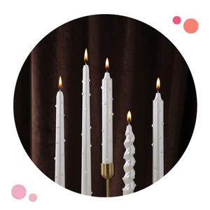 Bougies coniques fines et hautes, non parfumées, personnalisables, avec autocollants nacrés DIY tendance, pour la décoration créative du Ramadan, Diwali, Halloween et des mariages - Product Image 4