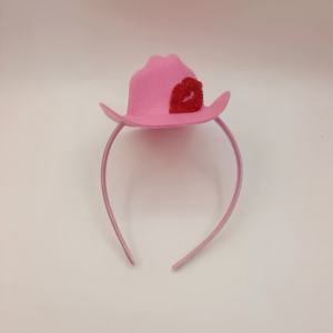 Décoration de la Saint-Valentin Pafu, mini chapeau de cowboy, nœuds pour cheveux, décoration de lèvres en strass <span class=keywords><strong>rouge</strong></span>, bandeau de chapeau de cowboy pour les fournitures de la Saint-Valentin - Product Image 5