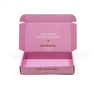 Scatole di imballaggio di bellezza per cosmetici con stampa su due lati rosa personalizzate scatole per la cura della pelle ondulate con lozione per unghie