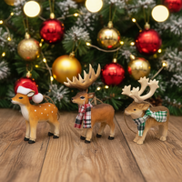Produits artisanaux Artisanat en bois Cadeaux de Noël Ornements faits à la main Élan avec corde