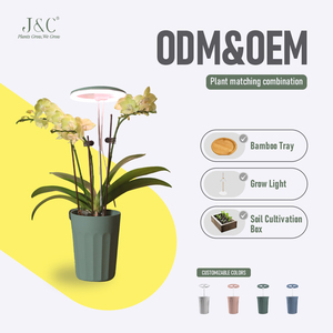 Lámpara LED para Orquídeas con Maceta Decorativa de Autorriego, Juego de Macetas Modernas con Asa para Decoración del Hogar, Oficina y Jardín - Product Image 1