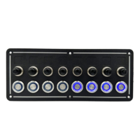 Panneau de boutons poussoirs ronds à LED bleus 4/6/8 positions, panneau en aluminium avec protection contre les surcharges pour camping-car, bateau, camion