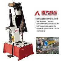 Machine SHENGDA pour la fabrication de chaussures : Machine à délastage, à retirer les cordons de maintien et à saisir les formes, machine à enfiler les formes de chaussures à pression hydraulique