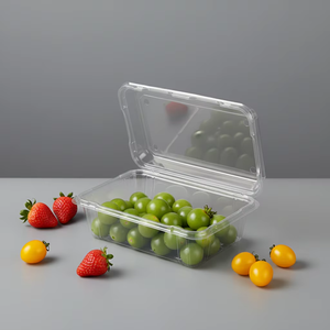 Envase de Plástico Rectangular Desechable al por Mayor de 400g para Fresas, Contenedor de PET Tipo Concha con Orificios de Ventilación para Frutas - Product Image 3