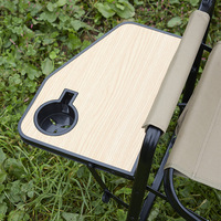 Chaise de Réalisateur Pliante Légère en Acier Moderne pour Camping en Plein Air avec Table Latérale pour Utilisation au Parc et à l'École