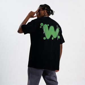 T-shirts pour hommes en coton 100% sur mesure en gros, taille plus, surdimensionnés, tricotés, sérigraphiés, respirants, teints en pièce - Product Image 4