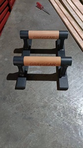 FDFIT Parallettes en bois en métal Push Up Bars Bundle avec sac Grip Tape Wristwraps <span class=keywords><strong>Paralettes</strong></span>, Strap Dip Bar Handles - Product Image 6