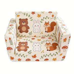 Taburete Plegable Individual de Espuma con Tela de Piel de Durazno, Color Personalizado, para Niños, Rincón de Lectura, Sofá de Dinosaurio para Bebés - Product Image 2