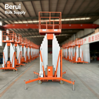 Plateforme élévatrice mobile à double mât SJYL0.1 10 en alliage d'aluminium avec système hydraulique pour les besoins de maintenance des immeubles de bureaux