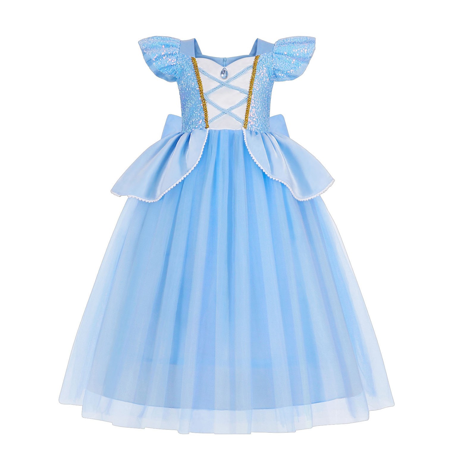blue dress bow A-Line Satin Blue Long Prom Dress with Bow – shdress