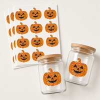 Lot de rouleaux d'autocollants étoiles d'Halloween, étiquettes de remerciement citrouille, fantôme, chauve-souris, en PVC, adhésif puissant, imperméables, écologiques, pour cadeaux et loisirs créatifs