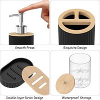 Ensemble d'accessoires de salle de bain 22 pièces, brosse de toilette, poubelle, porte-brosse à dents, porte-savon, gobelet de salle de bain et distributeur de savon