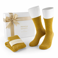 Chaussettes mi-mollet côtelées personnalisées avec logo imprimé double position sur le devant, en fil pailleté, tricot métallique brillant, style décontracté, OEM