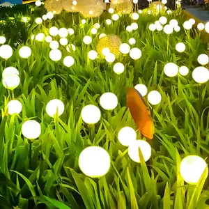 Simüle Firefly LED güneş ışıkları IP65 su geçirmez dinamik bahçe çim parkı manzara PVC lamba vücut için sallanan