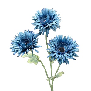 ดอกชบาเจอร์เบอร์ราประดิษฐ์ 3 หัว สำหรับตกแต่งบ้าน งานแต่งงาน จัดดอกไม้กลางโต๊ะ ถ่ายภาพประกอบฉาก ขายส่งดอกไม้ - Product Image 2