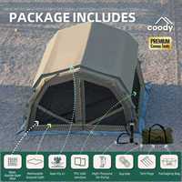 Tente gonflable de luxe Coody 10.0 Pro Air - Vert armée, quatre saisons, imperméable, pliable, pour camping et extérieur, en coton, vente en gros